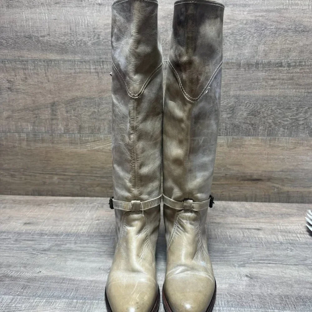 Frye Dorado Over The Knee Tan Leather Riding Boots Women's Size 7
